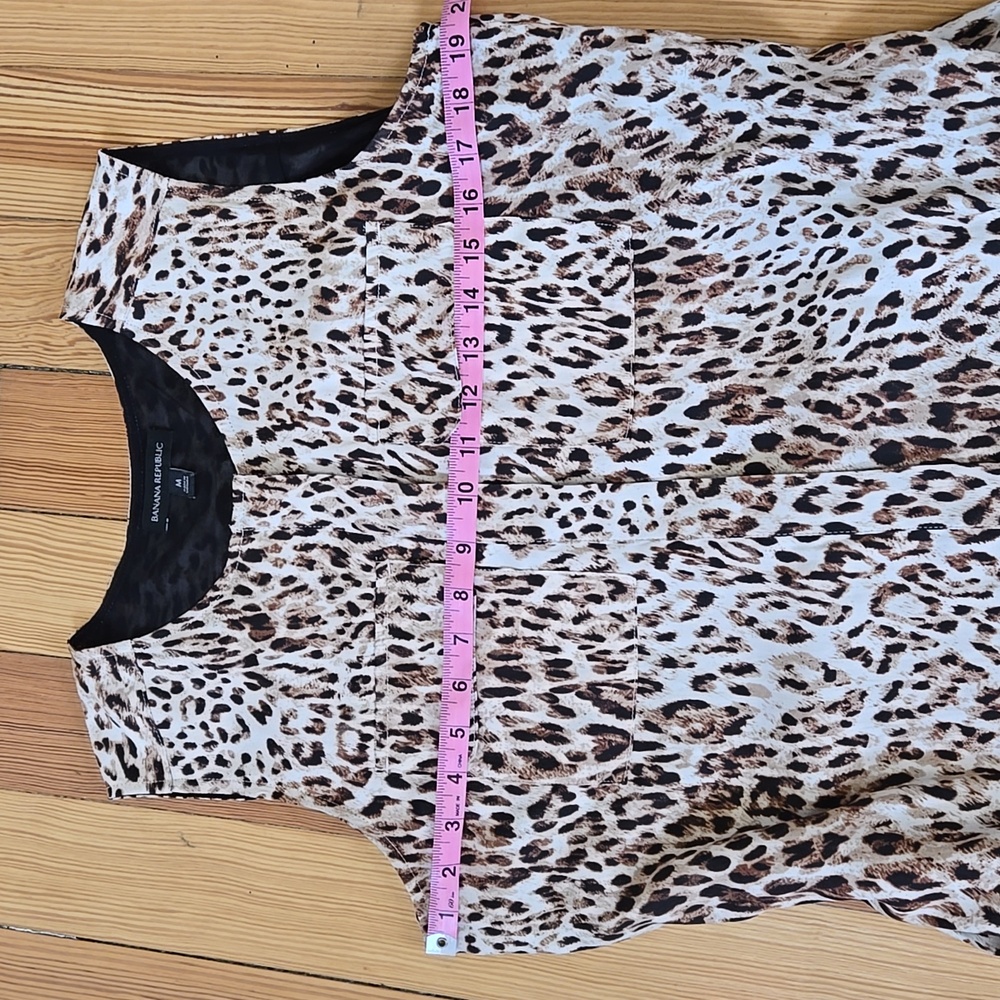 Banana Republic Leopard Print Sleeveless Belted Safari Midi Dress Size M - Picture 14 of 15